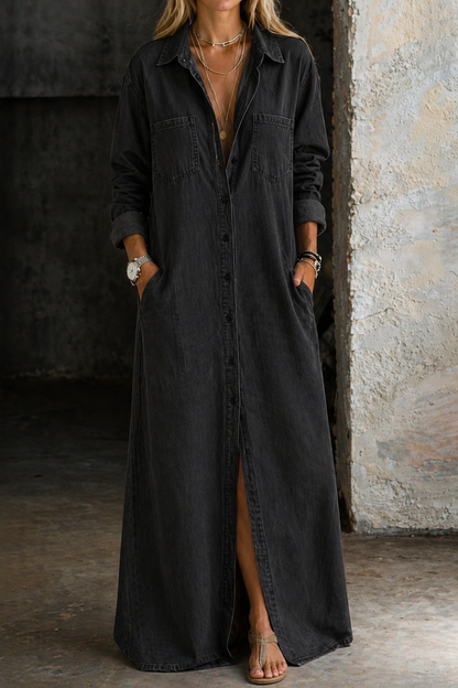 Avelaine | Classic Chambray Pocket Dress