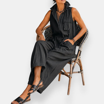 Xylara | Relaxed Cargo Pocket Jumpsuit