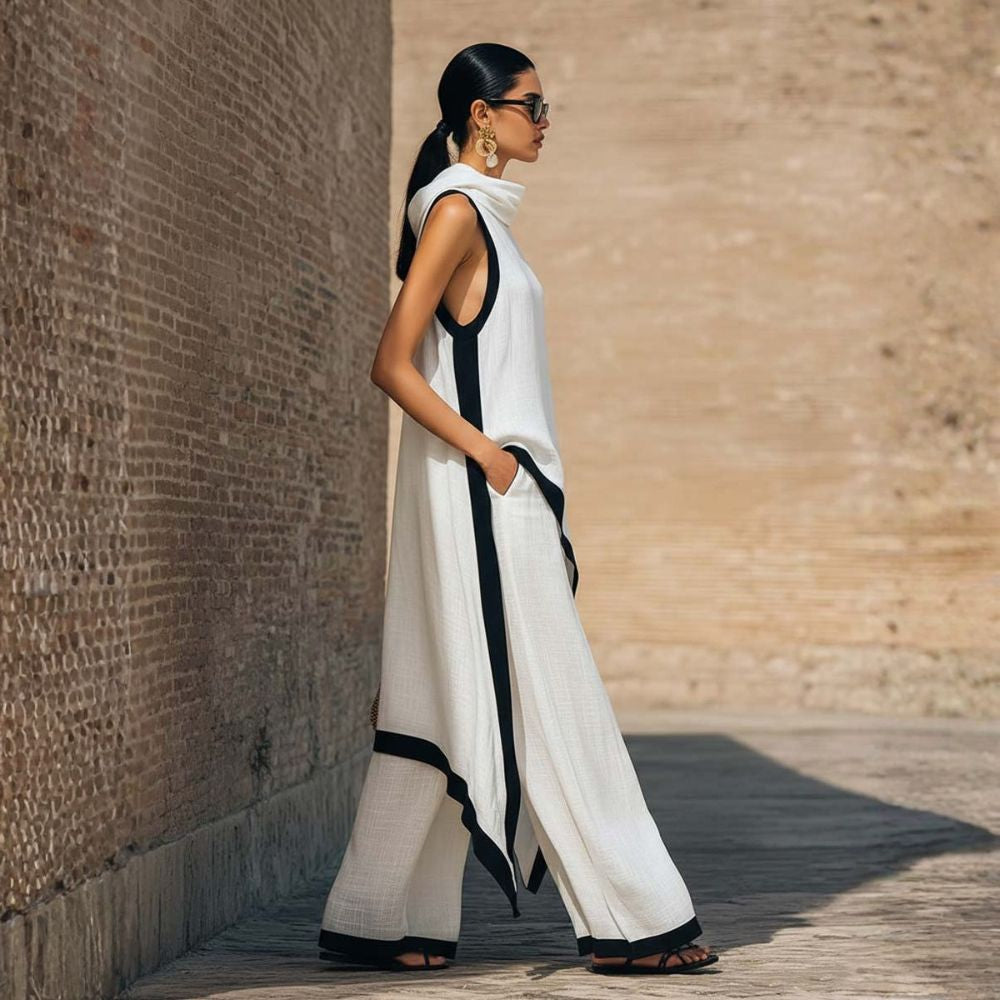 Vivienne | Draped Neck Two Piece Set