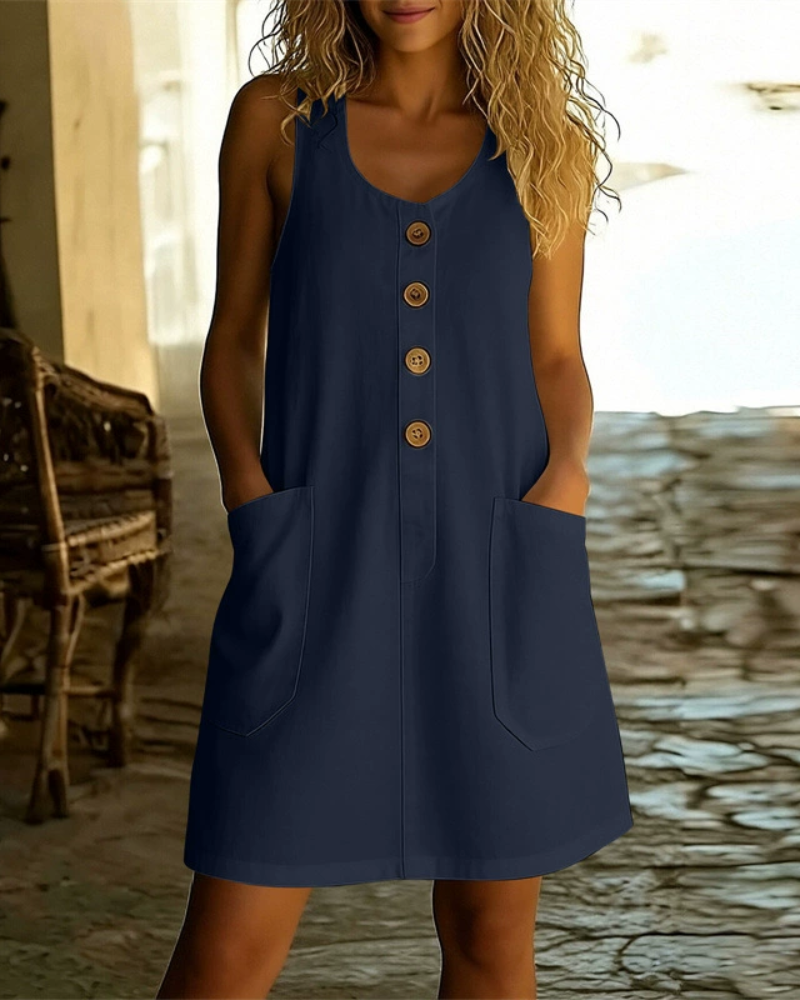Evaria | Breezy Sleeveless Shift Dress