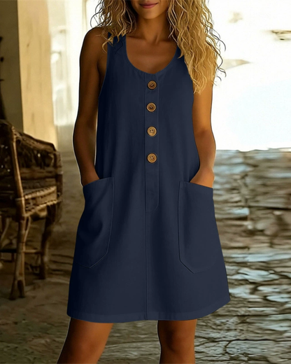 Evaria | Breezy Sleeveless Shift Dress