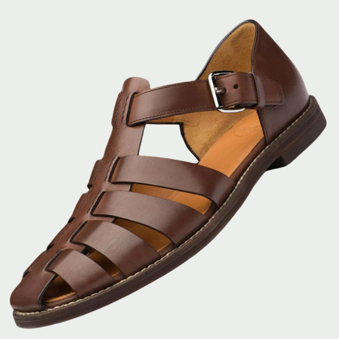 Declan | Classic Leather Cage Sandals
