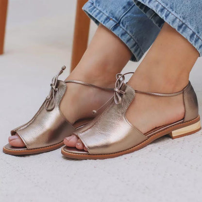 Elisande | Soft Leather Peep Toe Sandals
