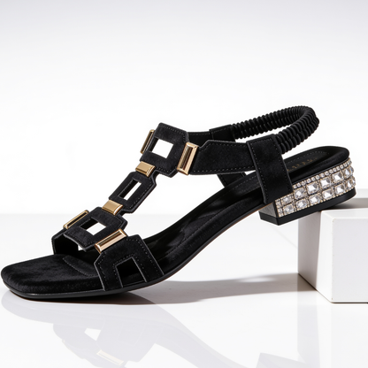 Zarelle | Elegant Crystal Heel Sandals