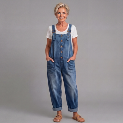 Sybella | Button Front Casual Denim Jumpsuit