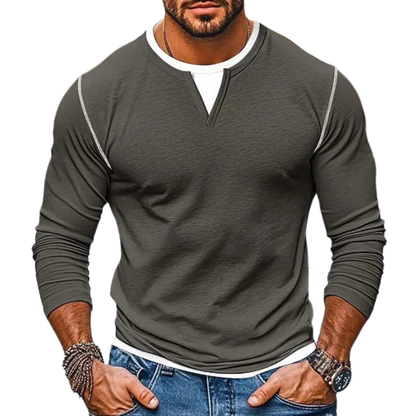 Benedan | Contrast Layered Crew Neck Shirt