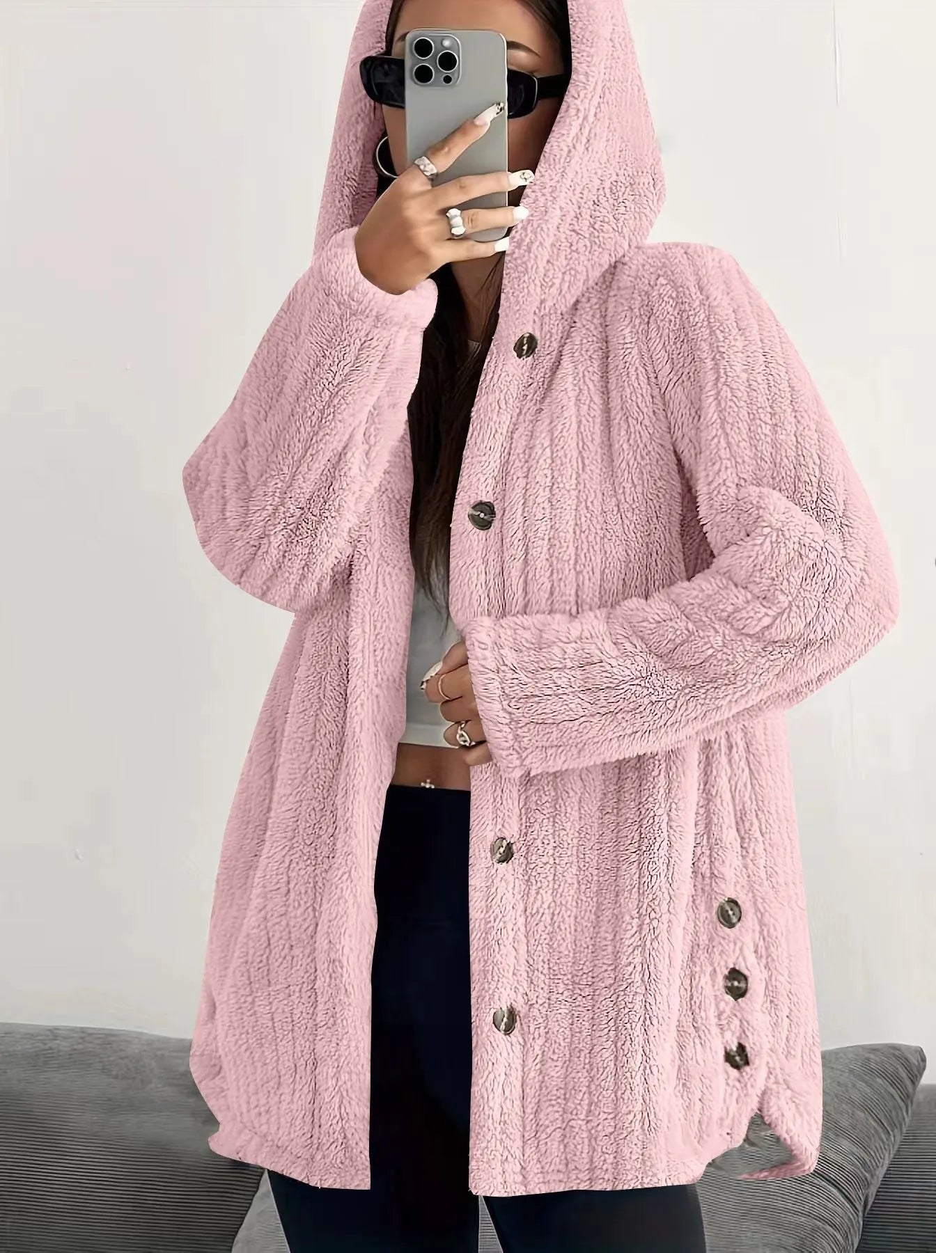 Rosamelle | Cozy Button Front Fleece Jacket