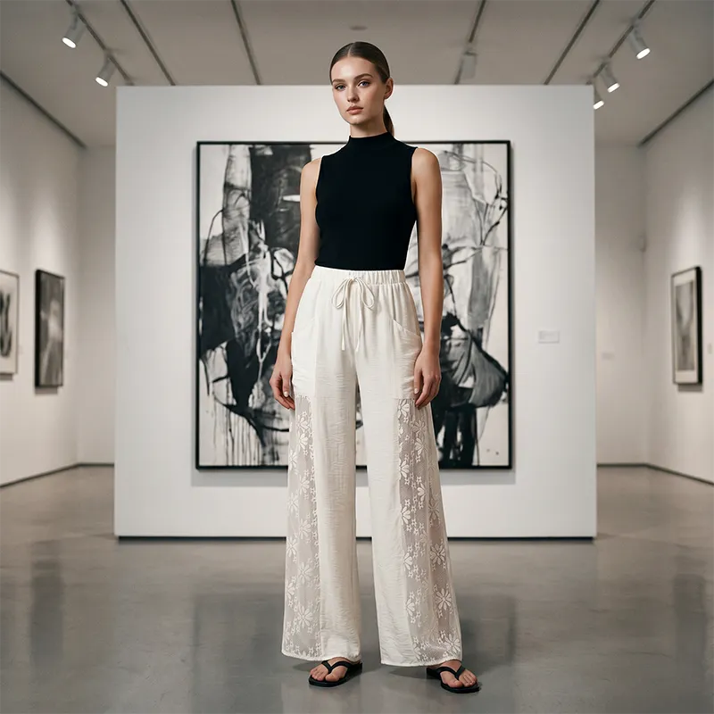 Talisse | Elegant Lace Detail Trousers