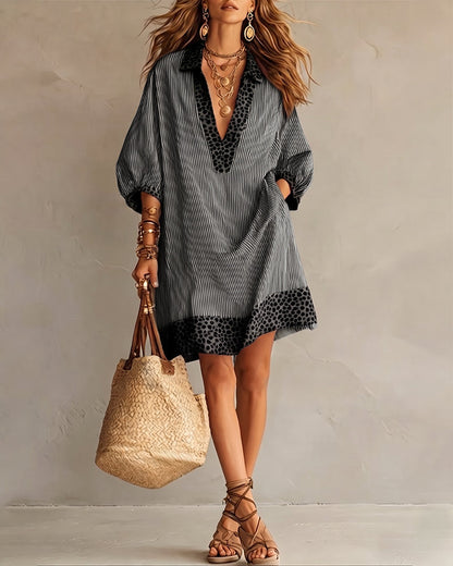 Verena | Striped Bohemian Shift Dress