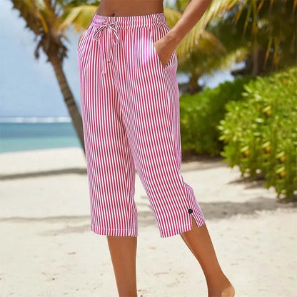 Avenleigh | Striped Drawstring Capri Trousers