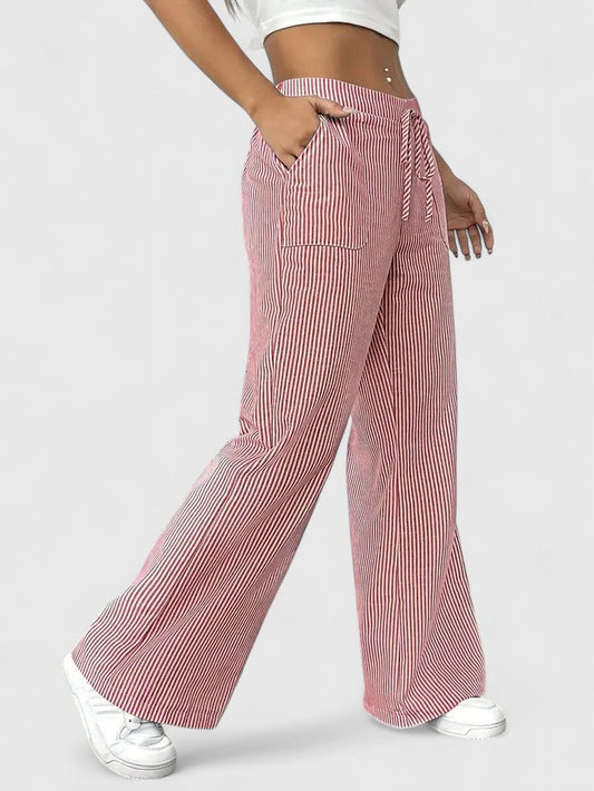 Briony | Drawstring Pocket Palazzo Trousers