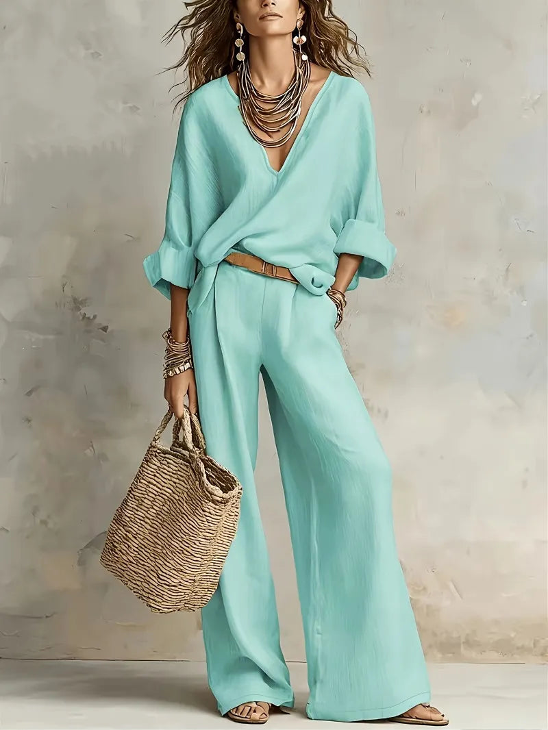 Orelissa | Bohemian Linen Two Piece Set