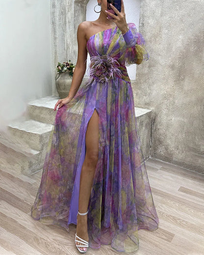 Aurellia | Ethereal Mesh Formal Maxi Dress