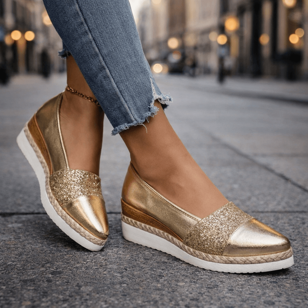 Vespera | Sparkle Accent Slip On Flats