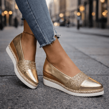 Vespera | Sparkle Accent Slip On Flats