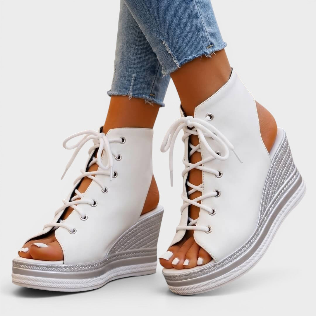 Aurevina | Cut Out Lace Front Sandals
