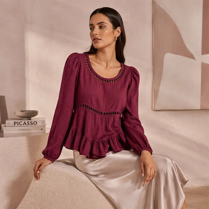 Nivella | Elegant Gathered Hem Blouse