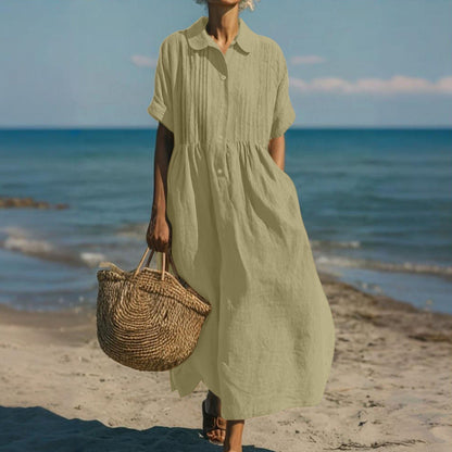 Tavellora | Coastal Button Front Maxi Dress