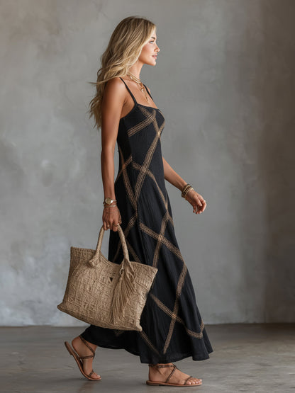 Elarique | Airy Printed Cami Maxi Dress
