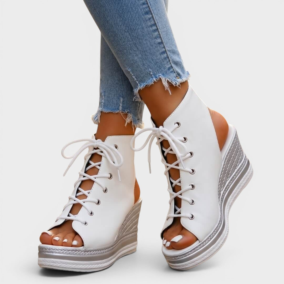 Aurevina | Cut Out Lace Front Sandals