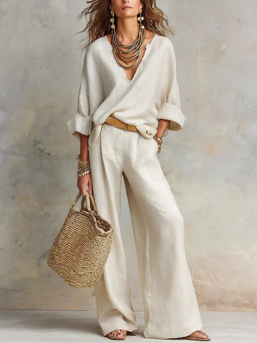Orelissa | Bohemian Linen Two Piece Set