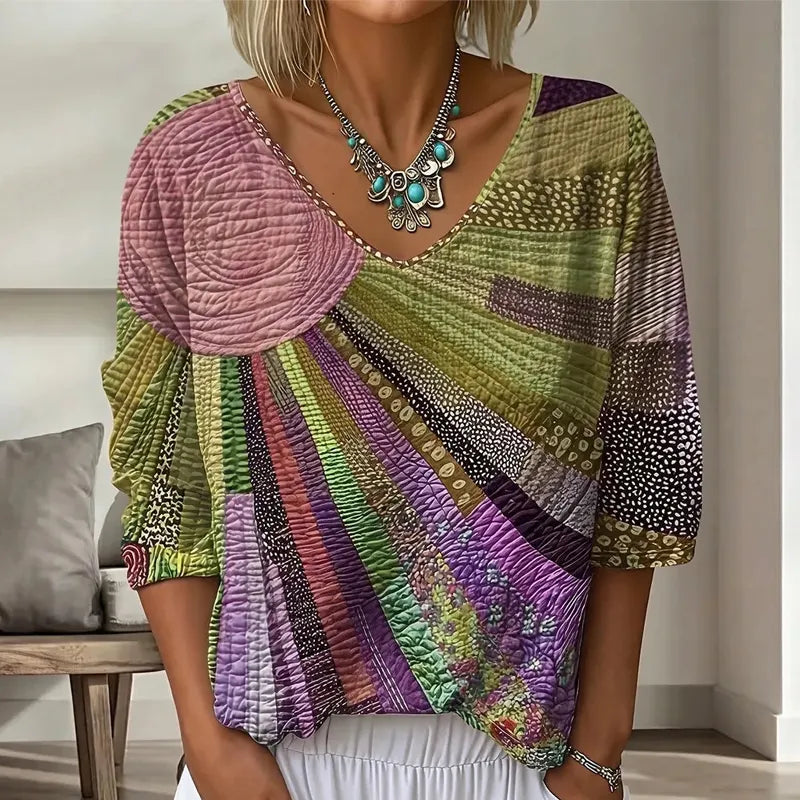 Soravelle | Bohemian Patchwork Blouse