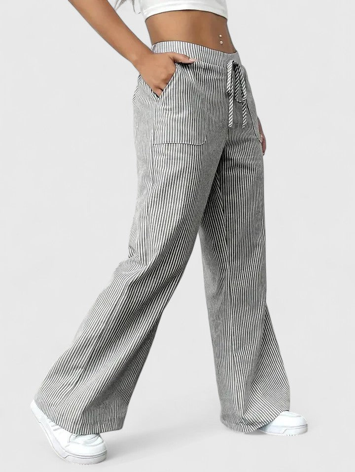 Briony | Drawstring Pocket Palazzo Trousers