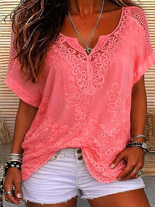 Rosaline | Floral Crochet Boho Blouse