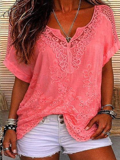 Rosaline | Floral Crochet Boho Blouse
