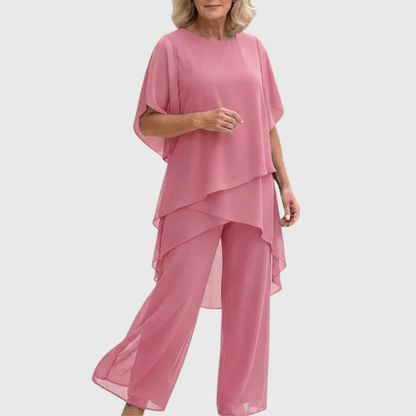 Dovessa | Asymmetrical Chiffon Co Ord Set