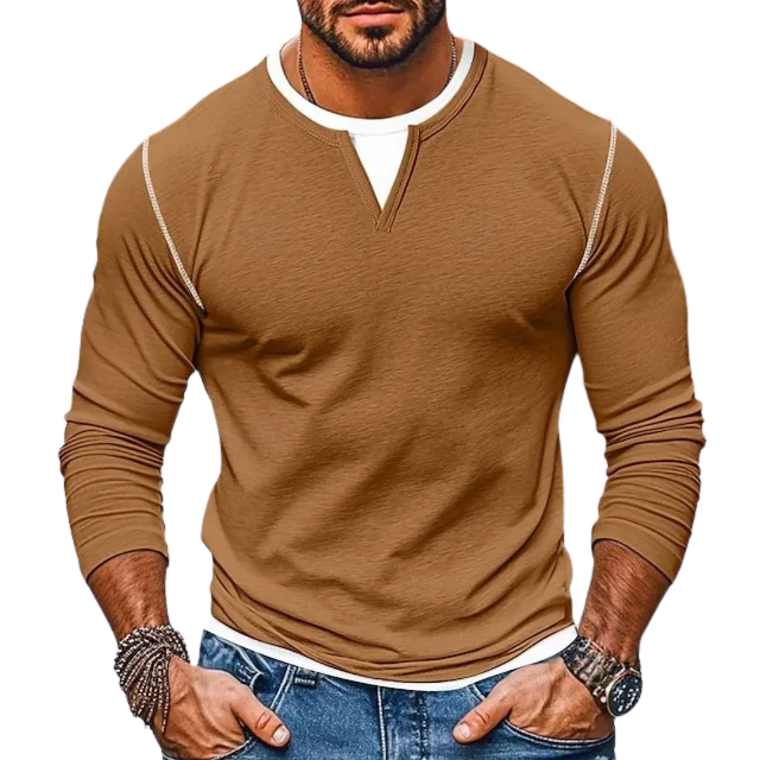 Benedan | Contrast Layered Crew Neck Shirt