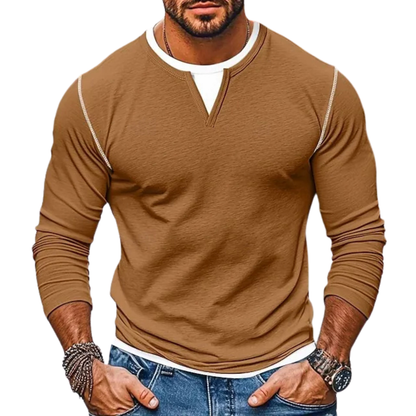 Benedan | Contrast Layered Crew Neck Shirt