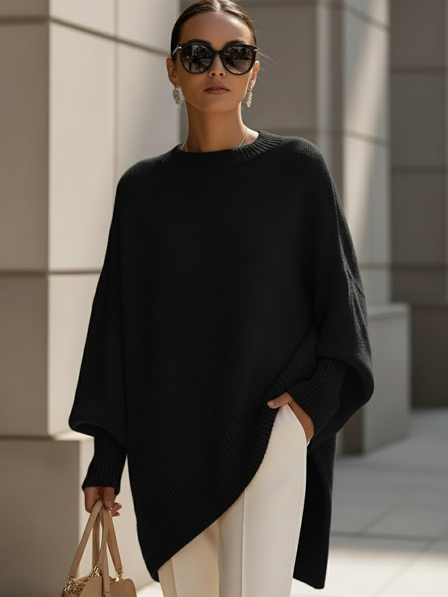 Tavianna | Soft Draped Poncho Knit Sweater