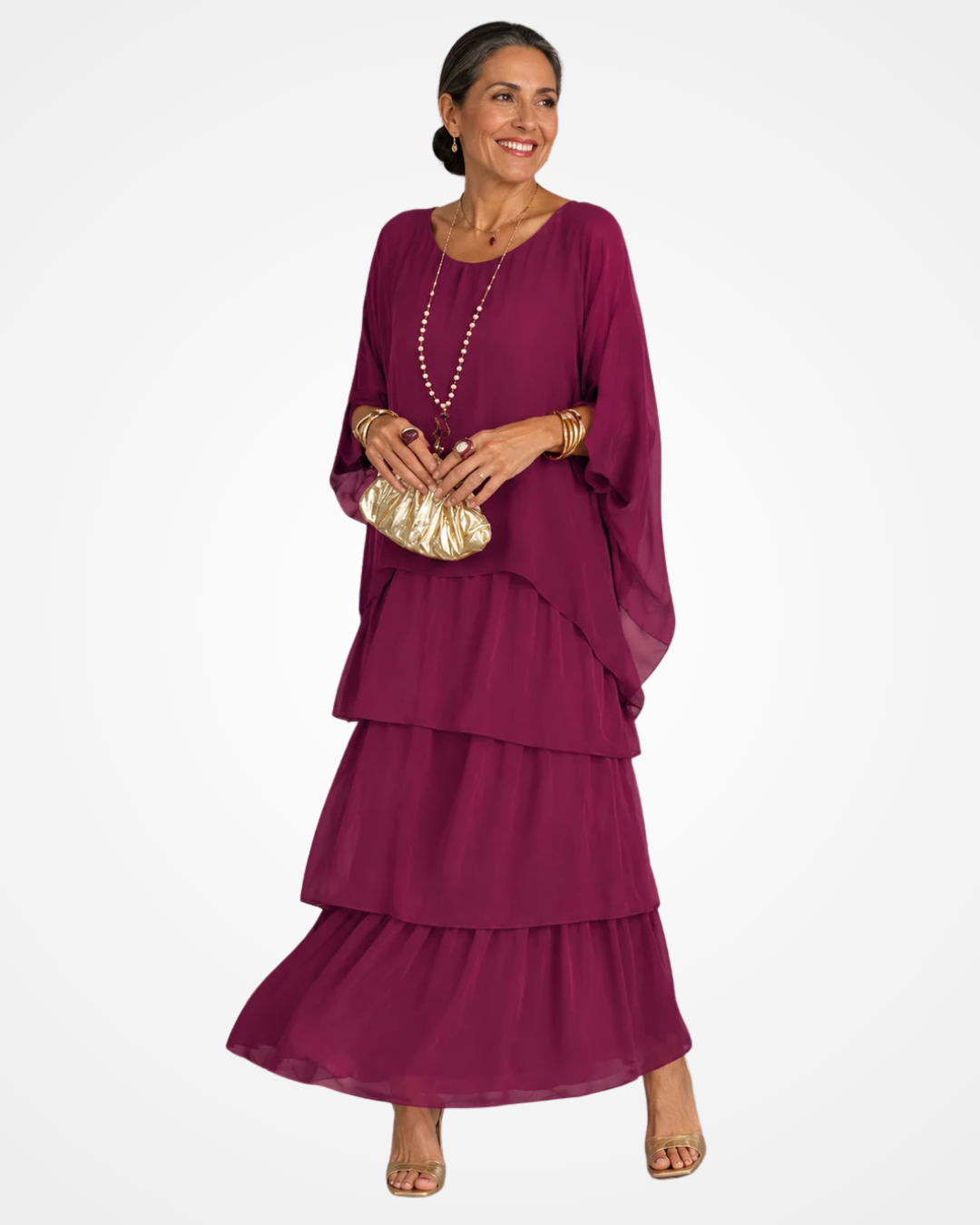 Zelanique | Graceful Chiffon Maxi Dress