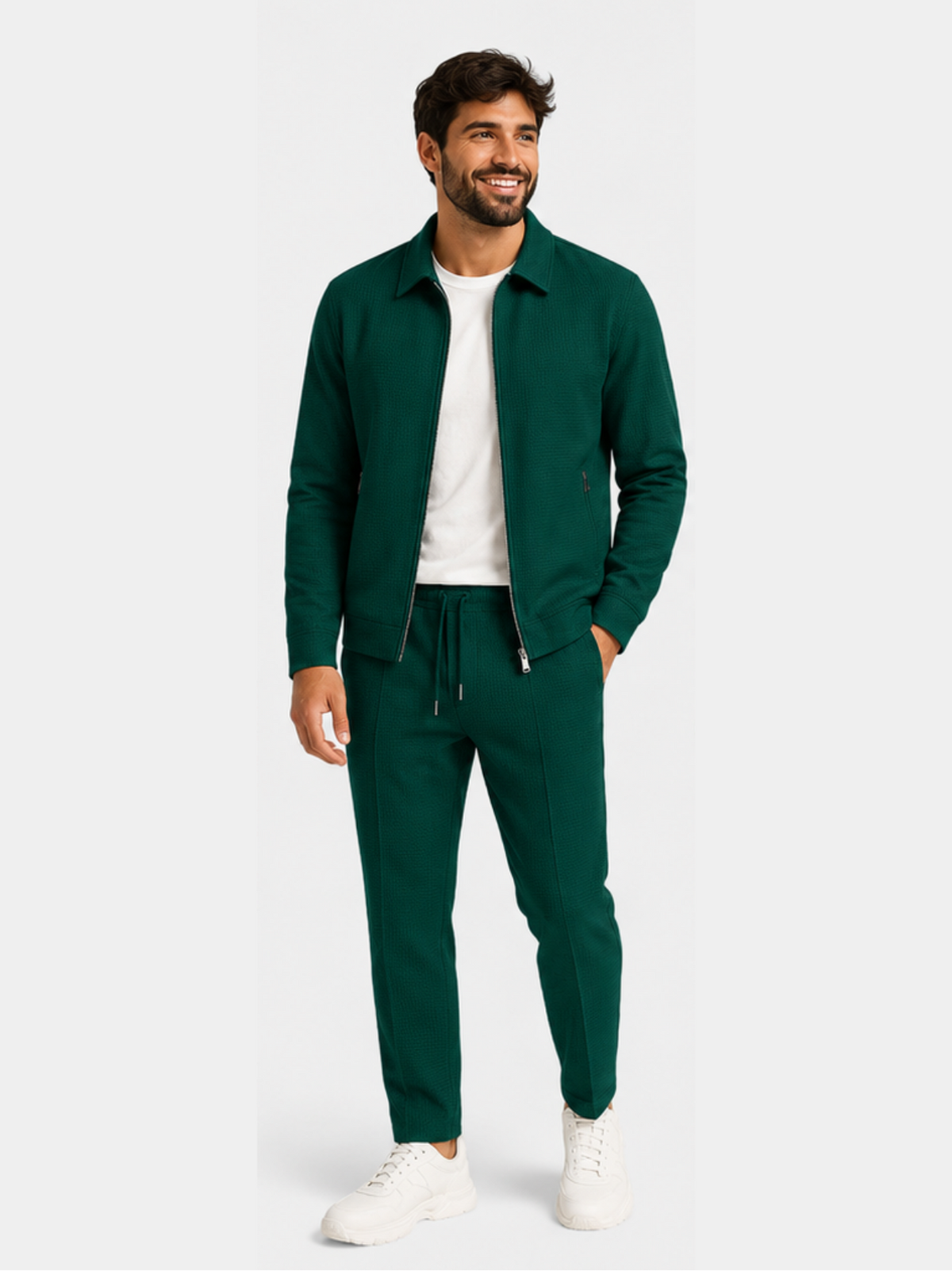 Aldren | Textured Zip Up Two Piece Set