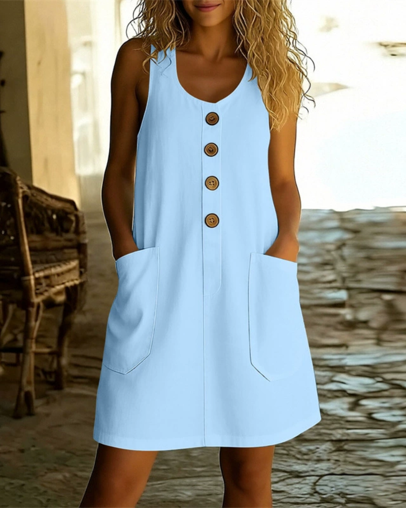 Evaria | Breezy Sleeveless Shift Dress