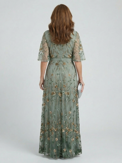 Evarenne | Delicate Bloom Chiffon Maxi Dress