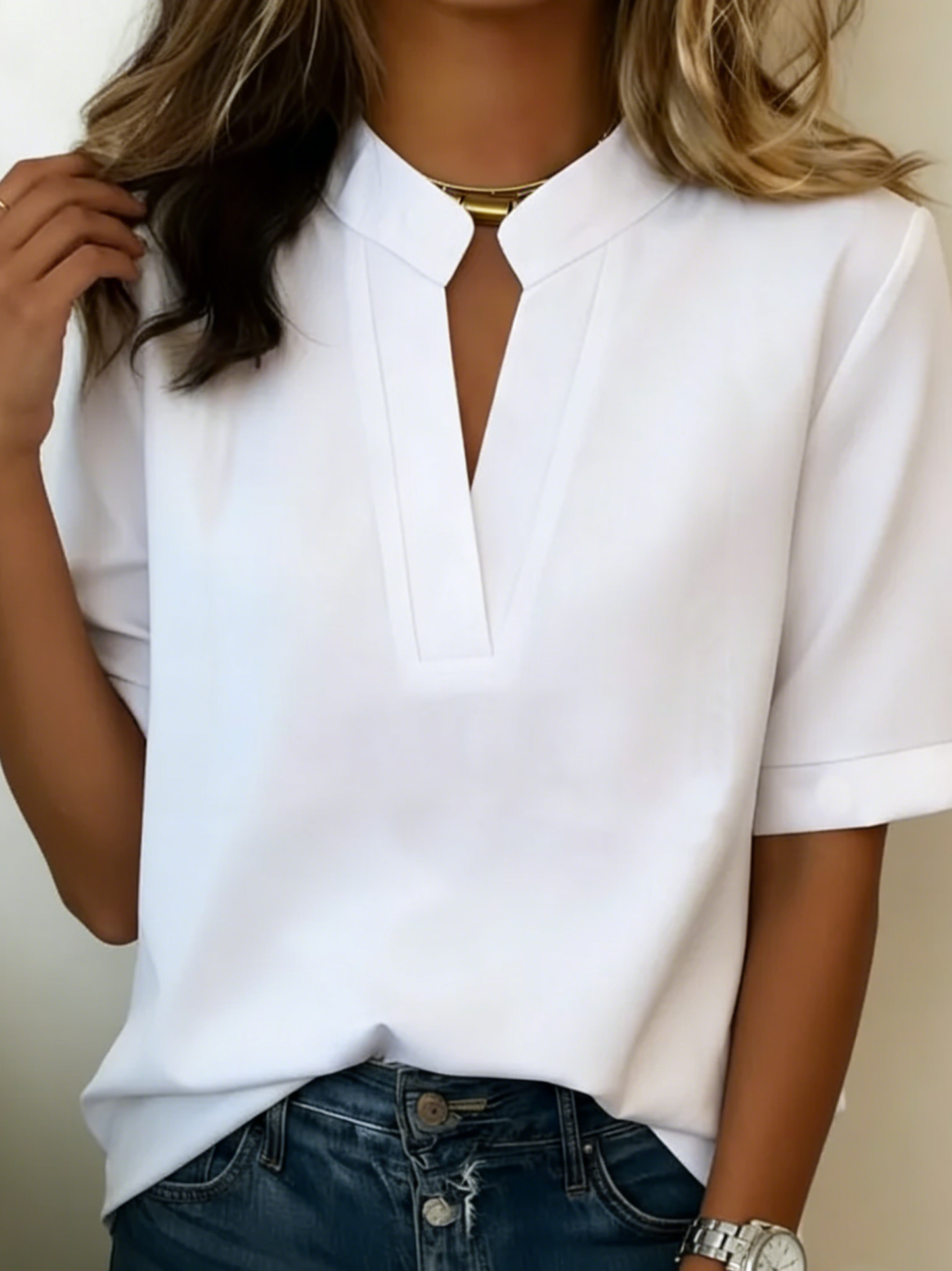 Emmeline | Relaxed Fit V Neck Blouse