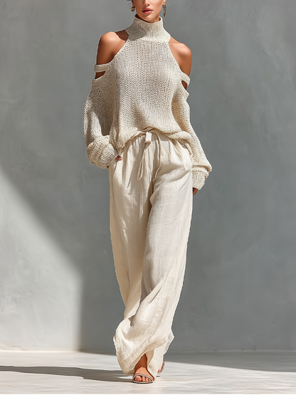 Elymoria | Cut Out Sleeve Lounge Two Piece Set