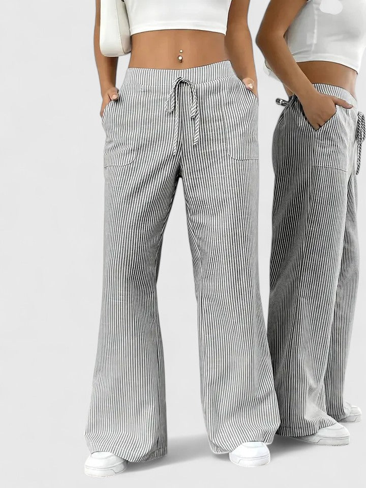 Briony | Drawstring Pocket Palazzo Trousers