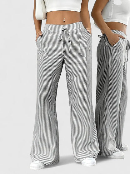 Briony | Drawstring Pocket Palazzo Trousers