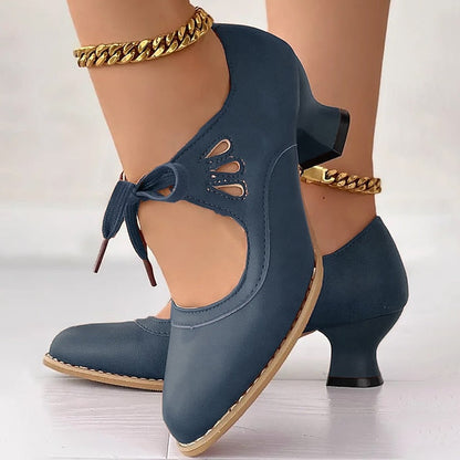 Dorellia | Feminine Bow Accent Heeled Shoes
