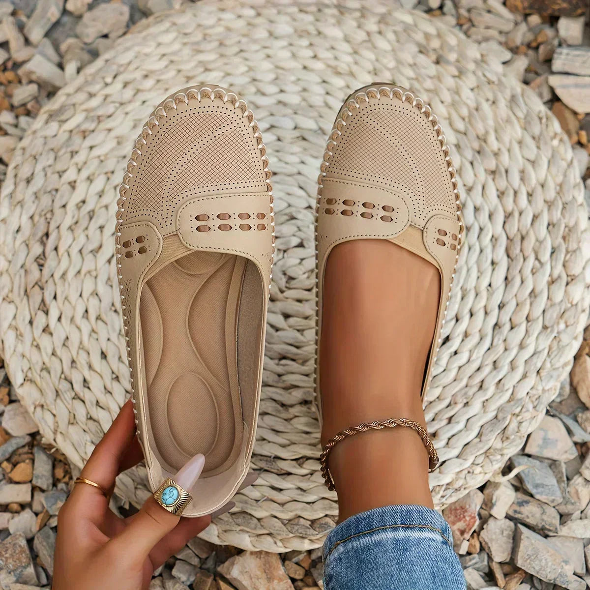 Tessira | Casual Perforated Moccasin Flats