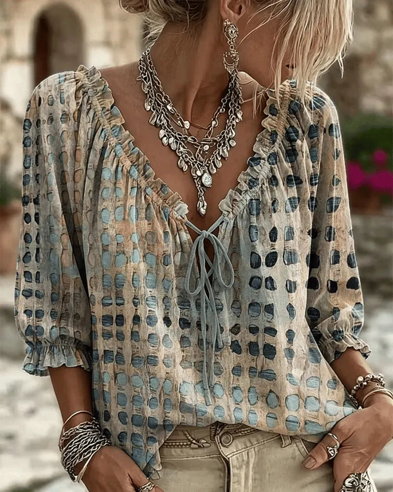 Nolisse | Sheer Ruffle Sleeve Blouse
