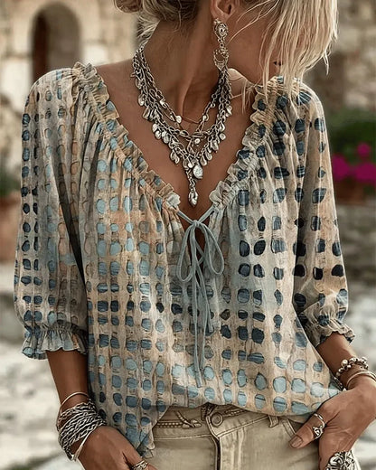 Nolisse | Sheer Ruffle Sleeve Blouse