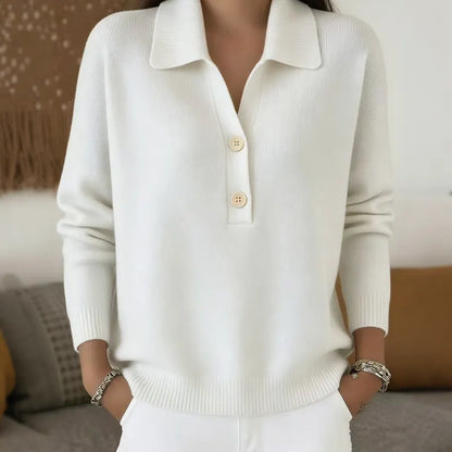 Maristela | Cozy Polo Neck Knit Sweater