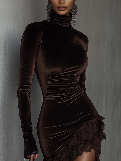 Lucasta | Elegant Ruched Velvet Mini Dress