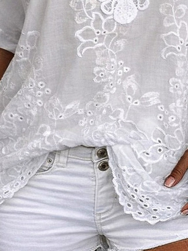 Rosaline | Floral Crochet Boho Blouse