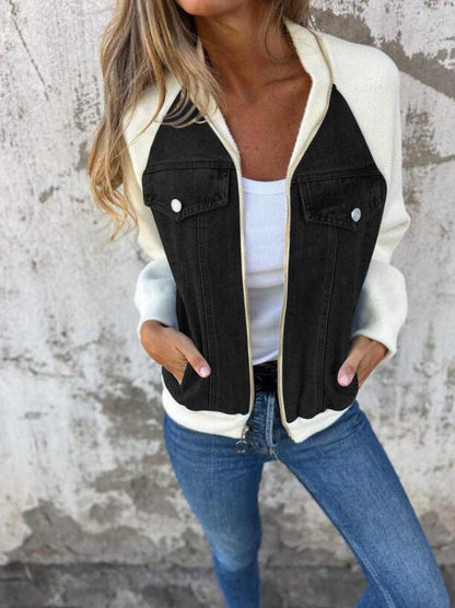 Celavine | Cozy Knit Denim Jacket