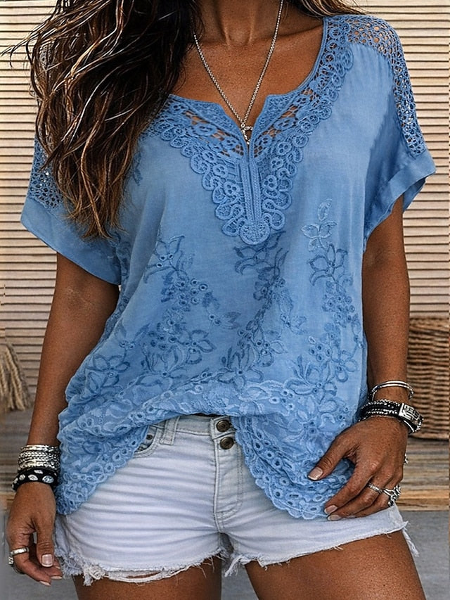 Rosaline | Floral Crochet Boho Blouse